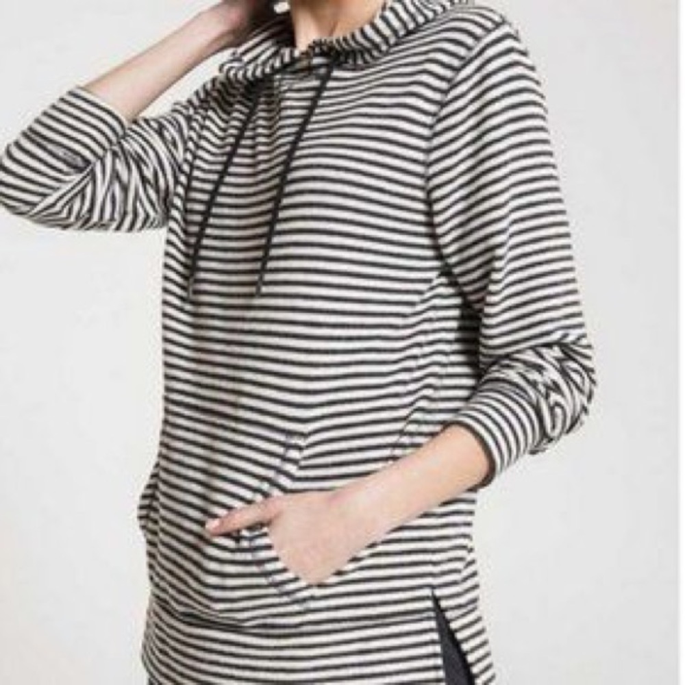 Z Supply The Striped Soft Spun Knit Hoodie Size Small - Picture 2 of 9